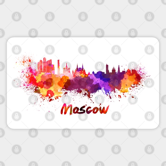 Moscow skyline in watercolor Magnet by PaulrommerArt